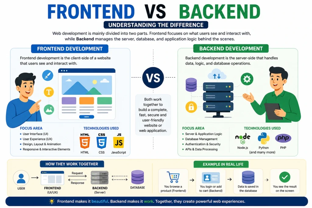 Frontend vs Backend Development