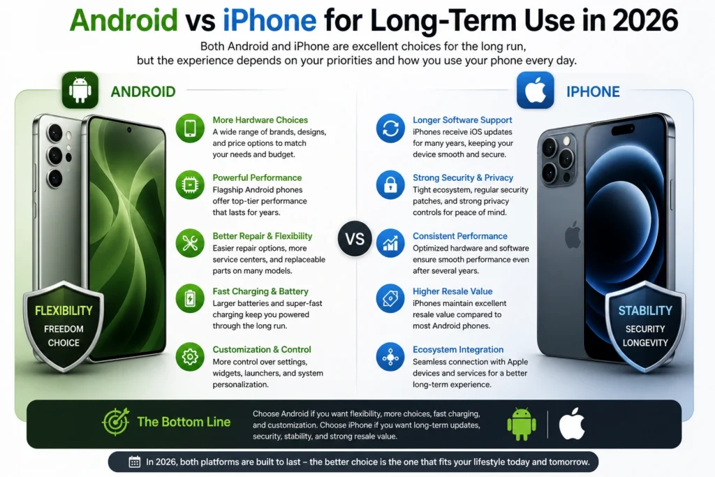 Android vs iPhone for Long-Term Use in 2026