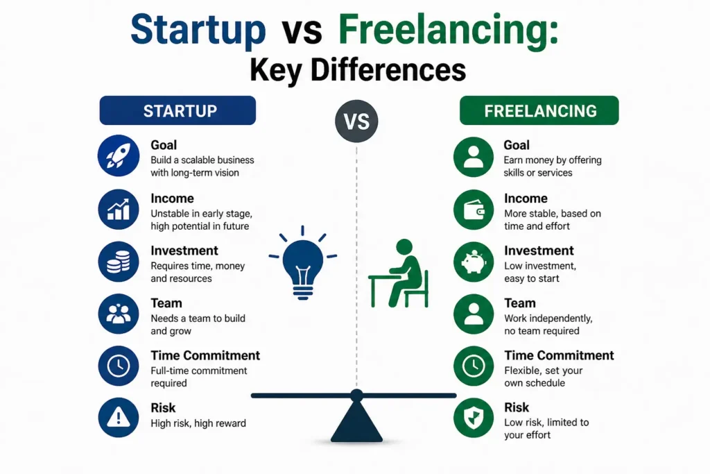 Startup vs Freelancing: Key Differences