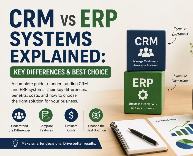 CRM vs ERP Systems Explained: Key Differences & Best Choice