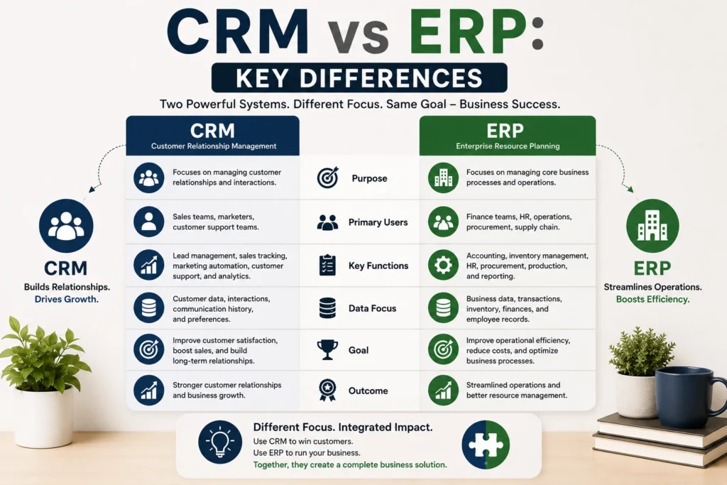 CRM vs ERP: Key Differences