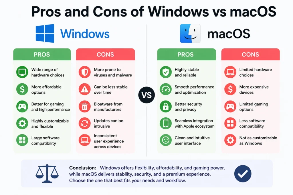 Pros and Cons of Windows vs macOS