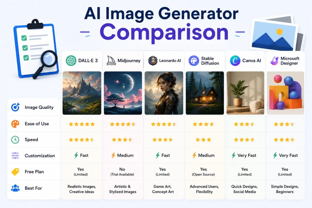 AI Image Generator Comparison