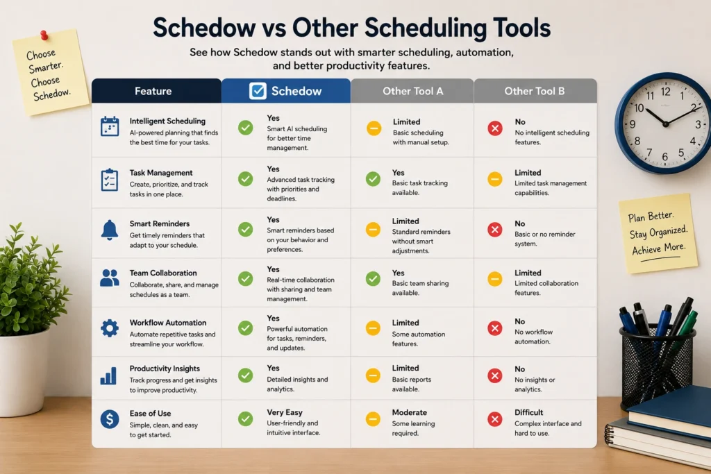 Schedow vs Other Scheduling Tools (Comparison Table)