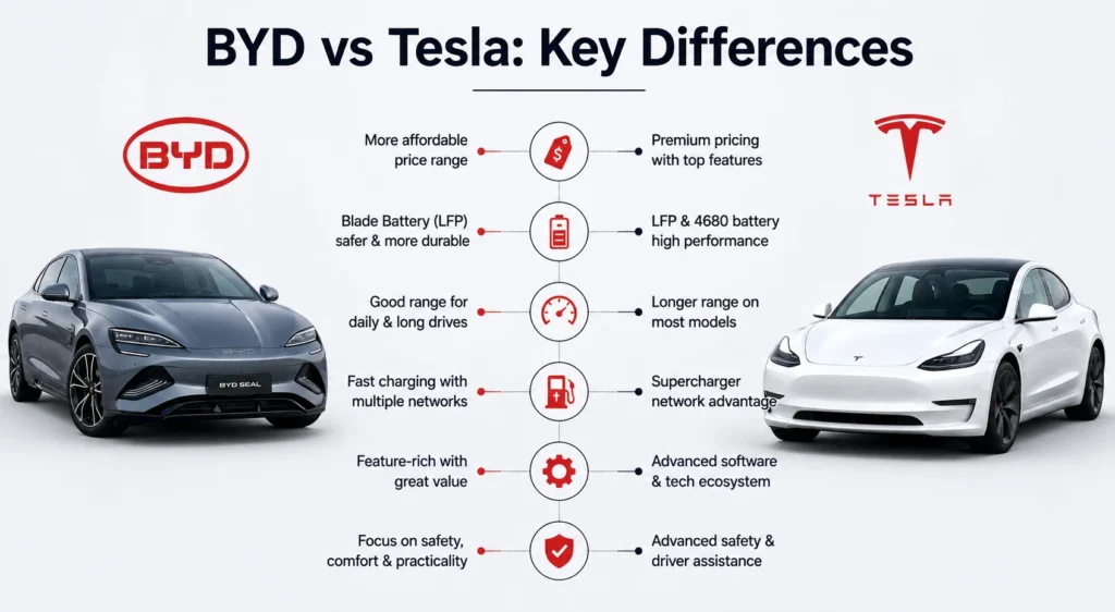 BYD vs Tesla: Key Differences